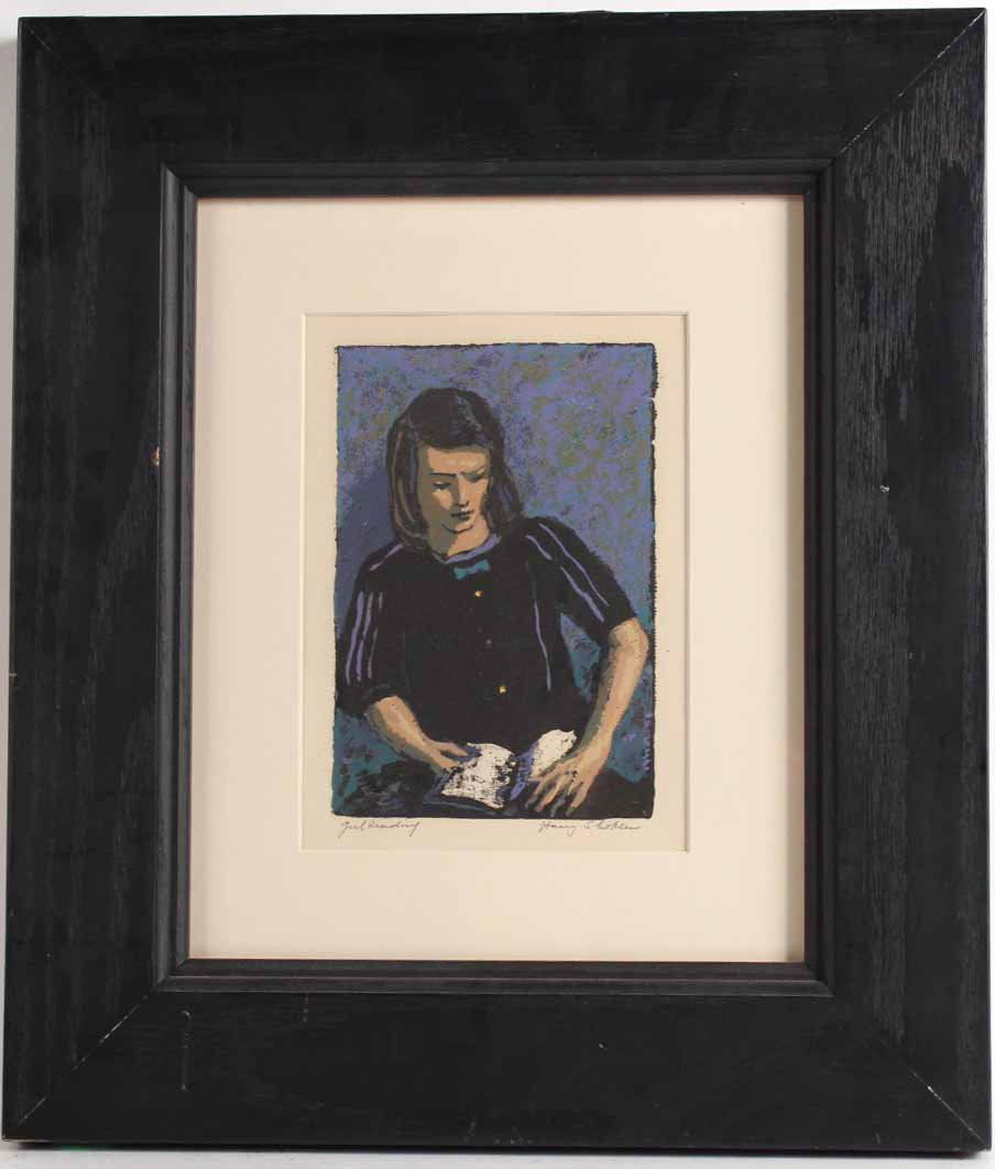 Silkscreen, Girl Reading, Harry Shokler (1 of 7)