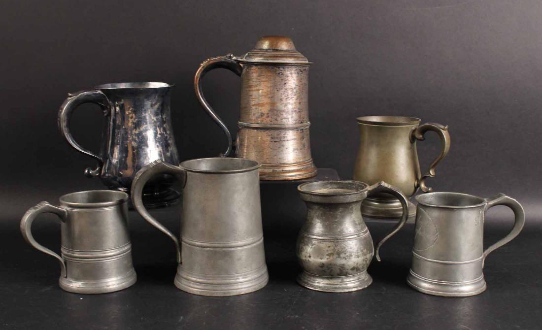 Five Pewter Tankards and Canns (1 of 10)