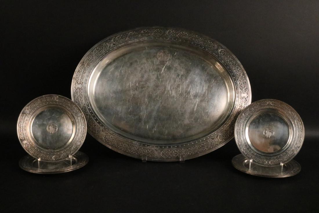 Arts and Crafts Sterling Silver Oval Tray, Mauser (1 of 10)