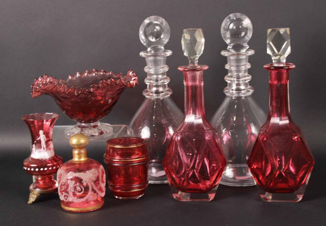 Six Cranberry Glass Articles (1 of 8)