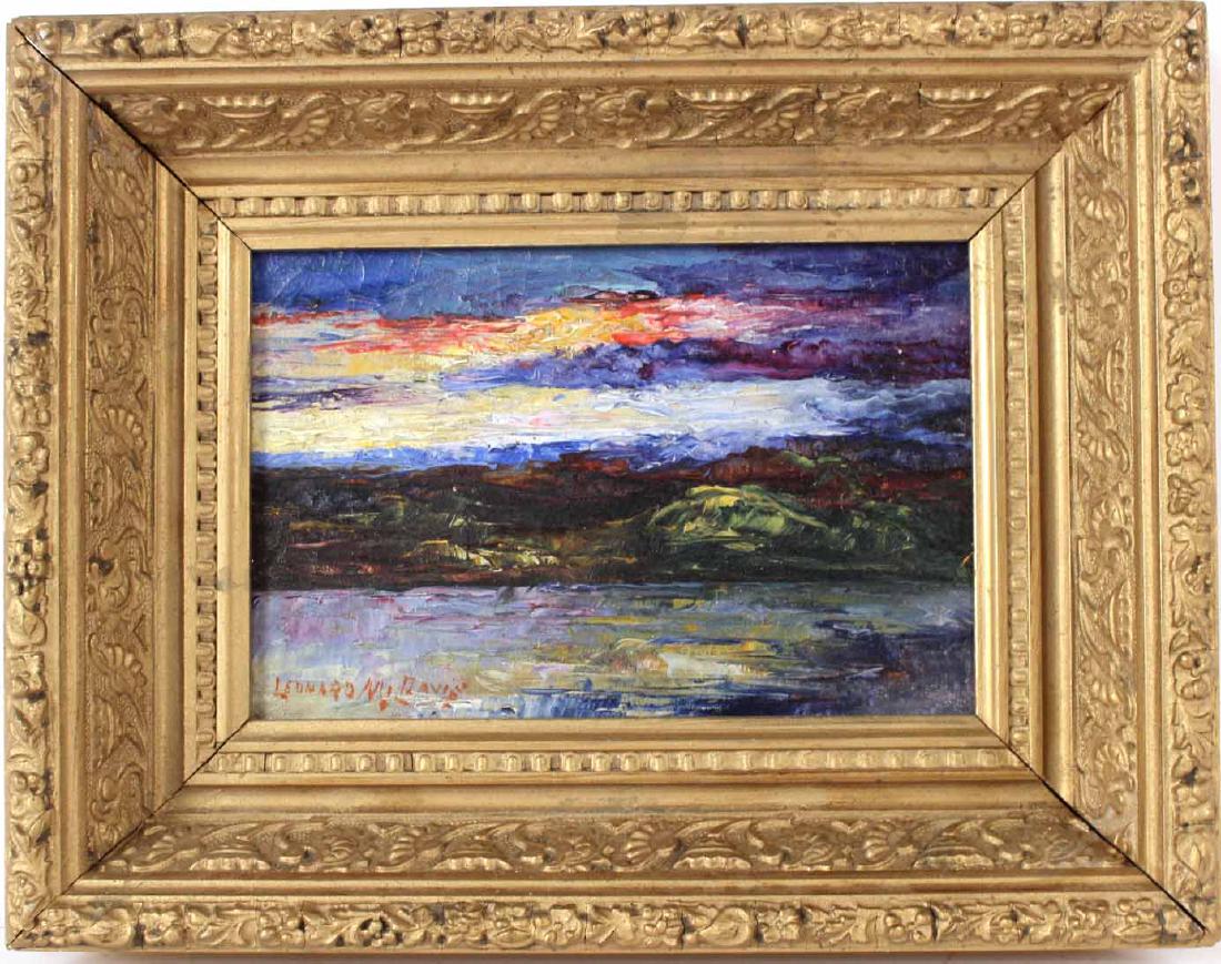 Oil on Canvas, Sunset, Leonard Davis (1 of 6)
