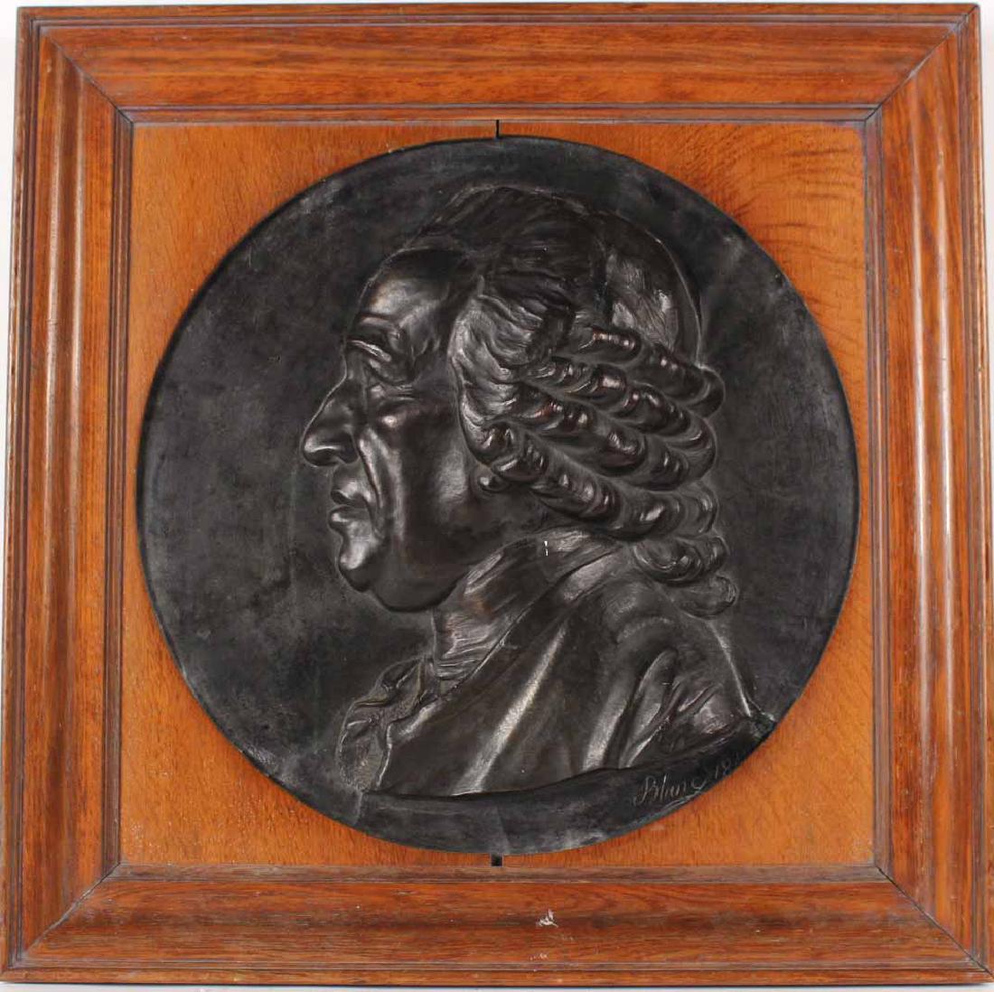 Metal Plated Plaster Bas Relief Bust (1 of 7)