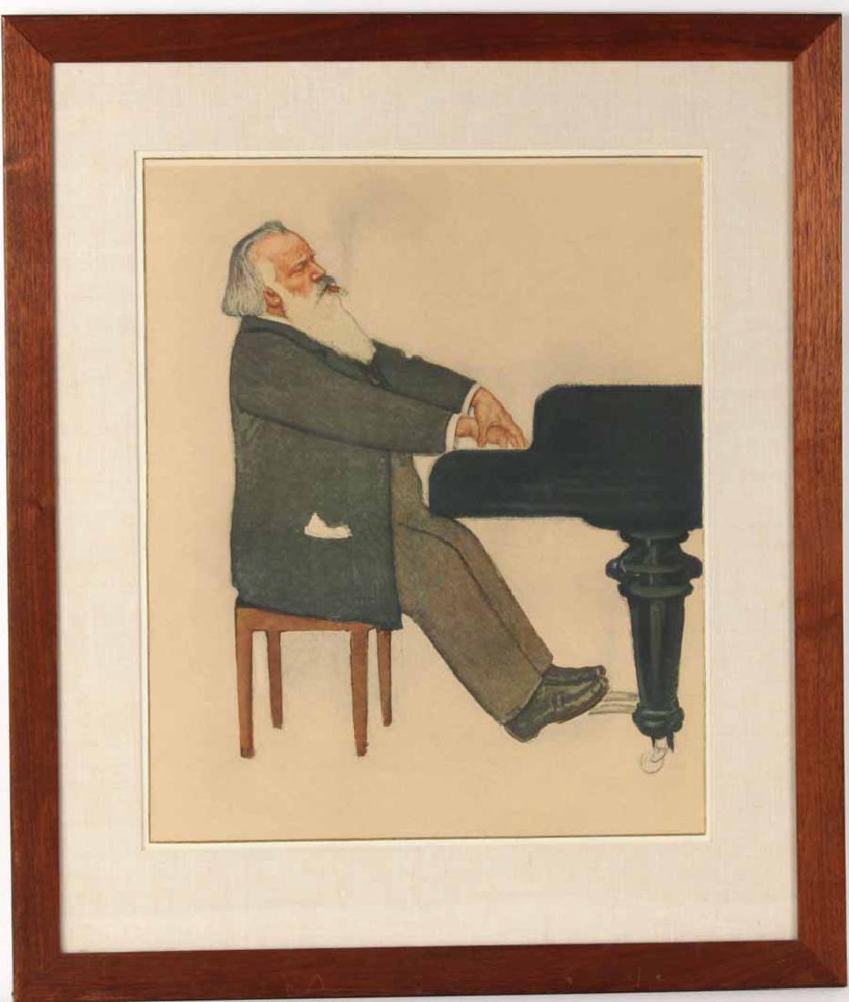 Print of Johannes Brahms at the Piano (1 of 6)
