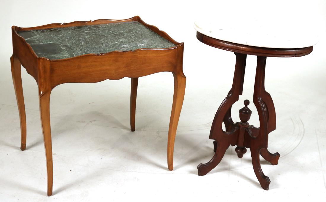 Victorian Marble-Top Mahogany Side Table (1 of 9)