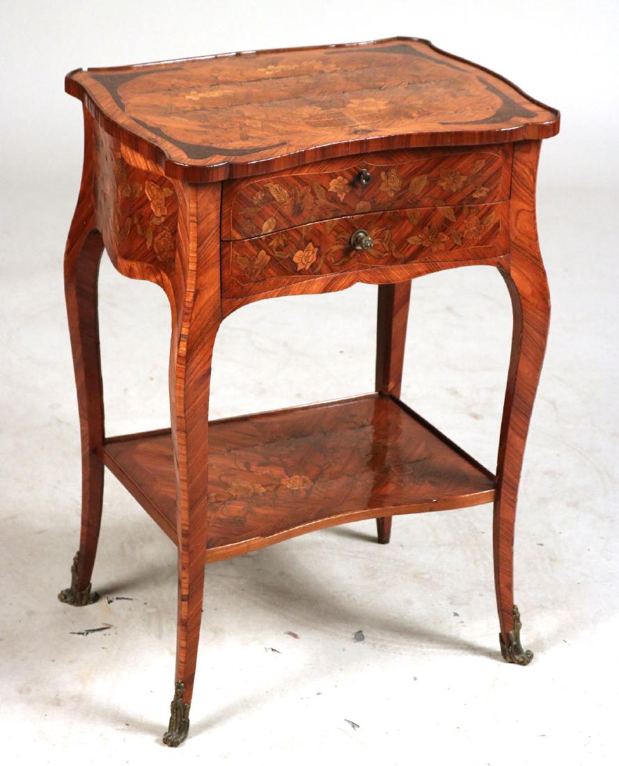 Louis XV Marquetry Inlaid Side Table (1 of 10)