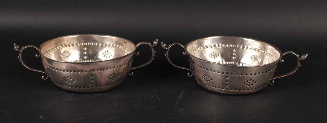 Pair of Silver Double Handled Bowls (1 of 7)