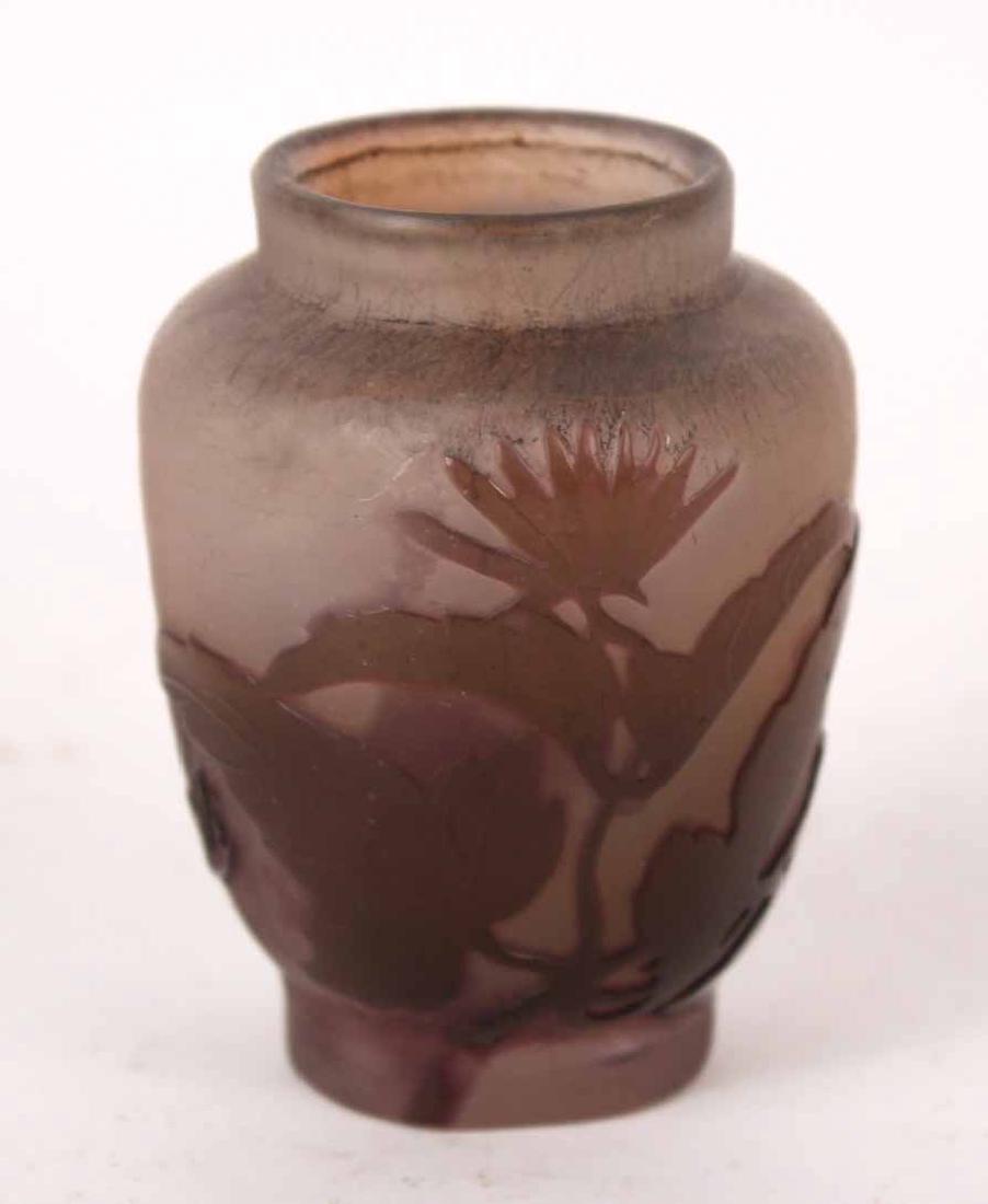 Emile Galle Cameo Glass Miniature Vase (1 of 3)