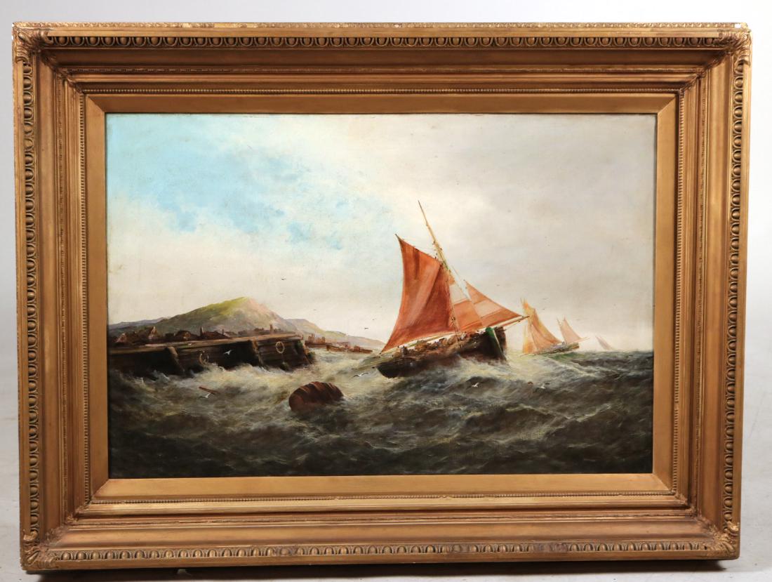 Oil on Canvas, Ship in Rough Seas (1 of 10)