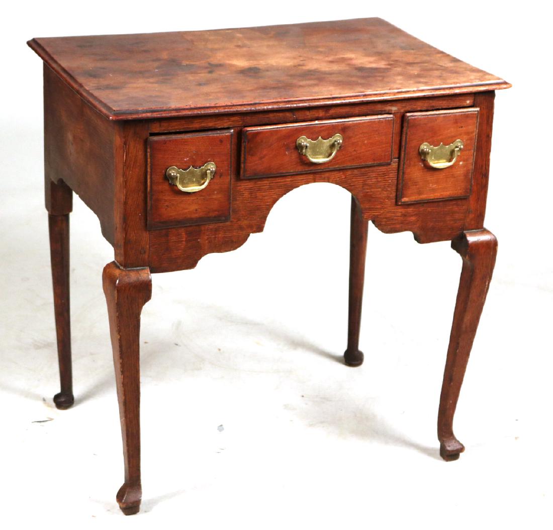 Queen Anne Oak and Mahogany Lowboy (1 of 8)
