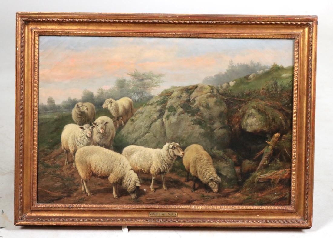 Oil on Canvas, Sheep in a Field, Arthur F. Tait (1 of 10)