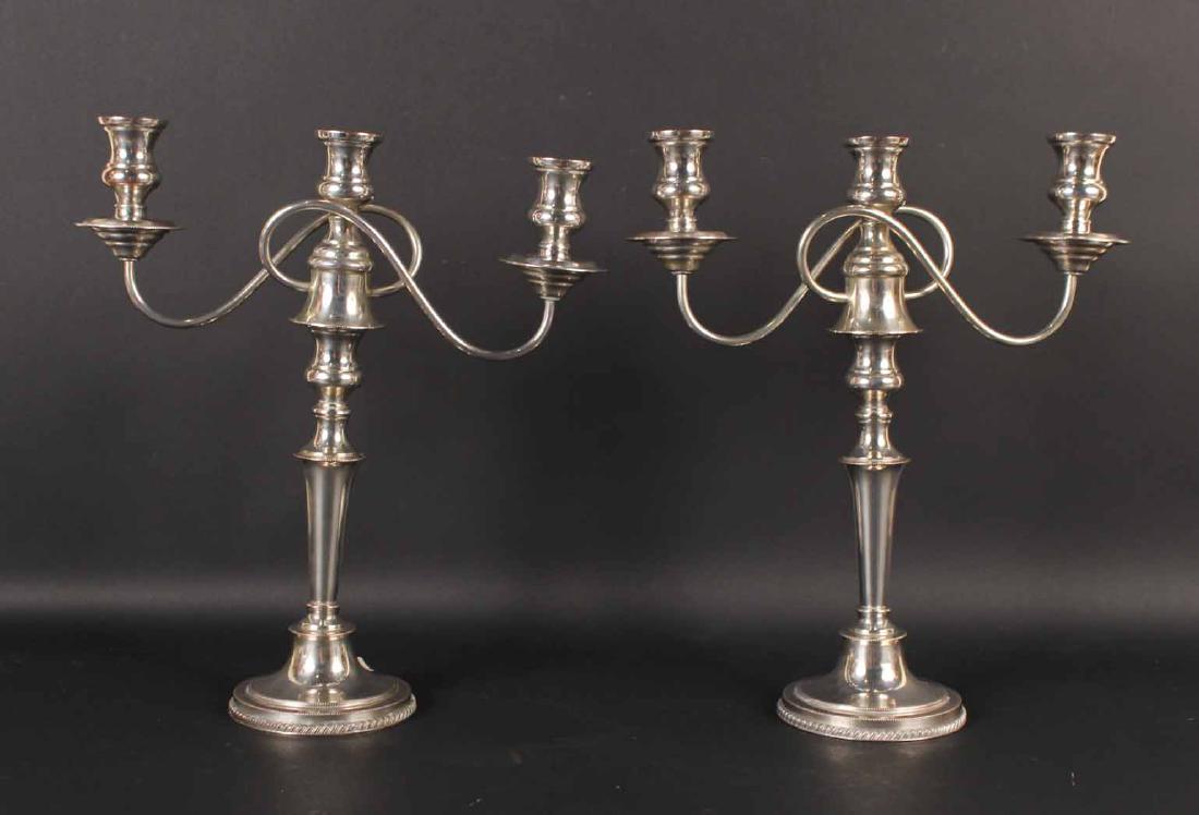 Pair of Large Silver Plated Candelabra (1 of 5)