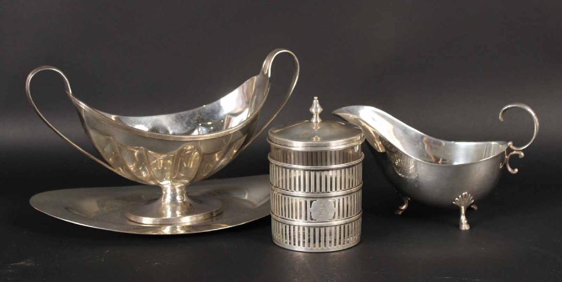 Oval Sterling Strap Handled Footed Bowl (1 of 7)