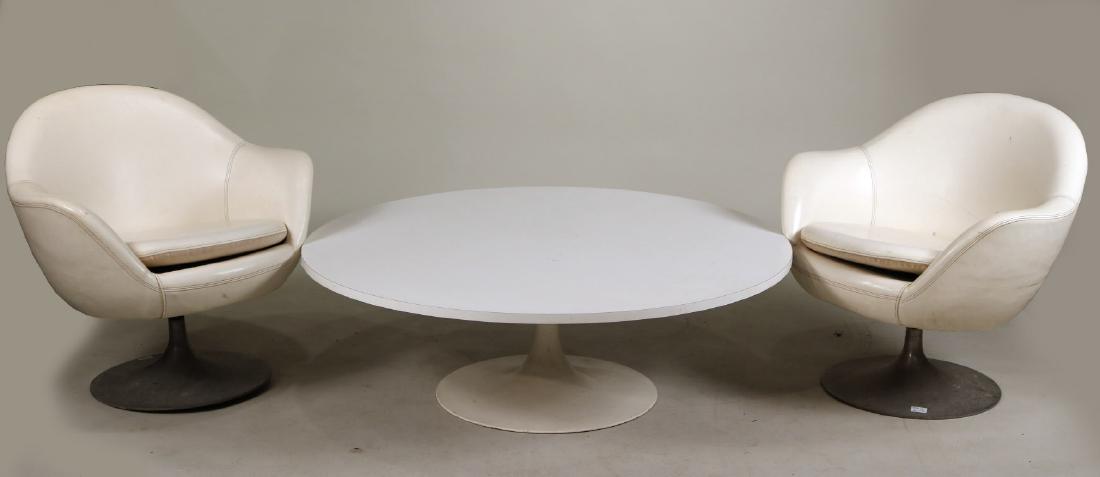 Pair of Modern White-Leather Club Chairs (1 of 8)