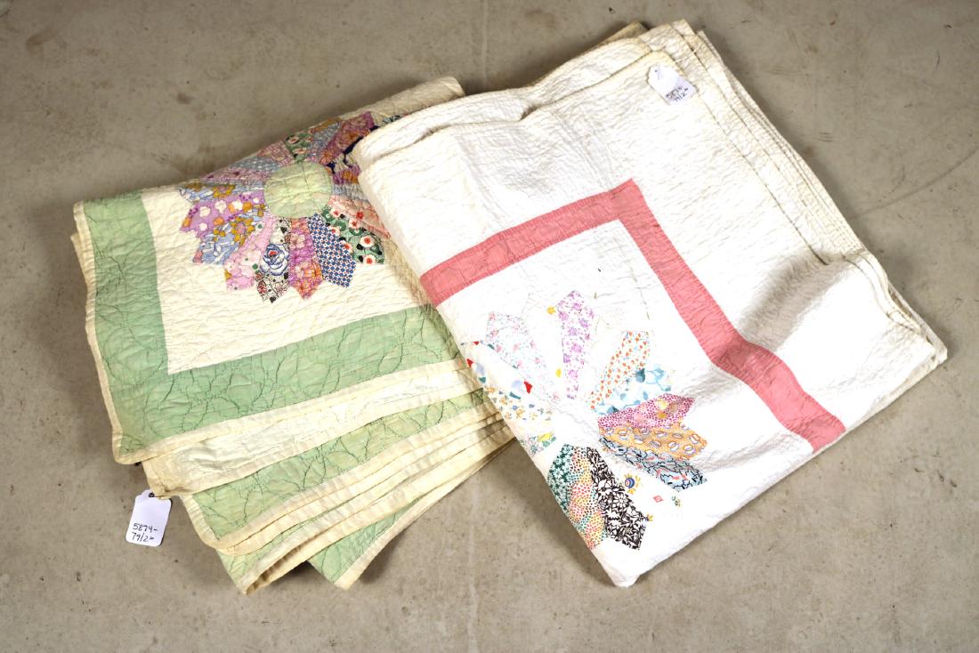 Two Hand-Stitched Pieced Cotton Quilts (1 of 6)