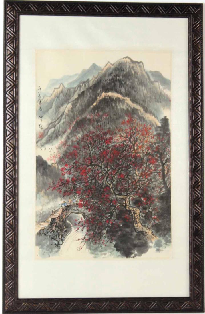 Japanese Mixed Media Mountain Landscape (1 of 5)