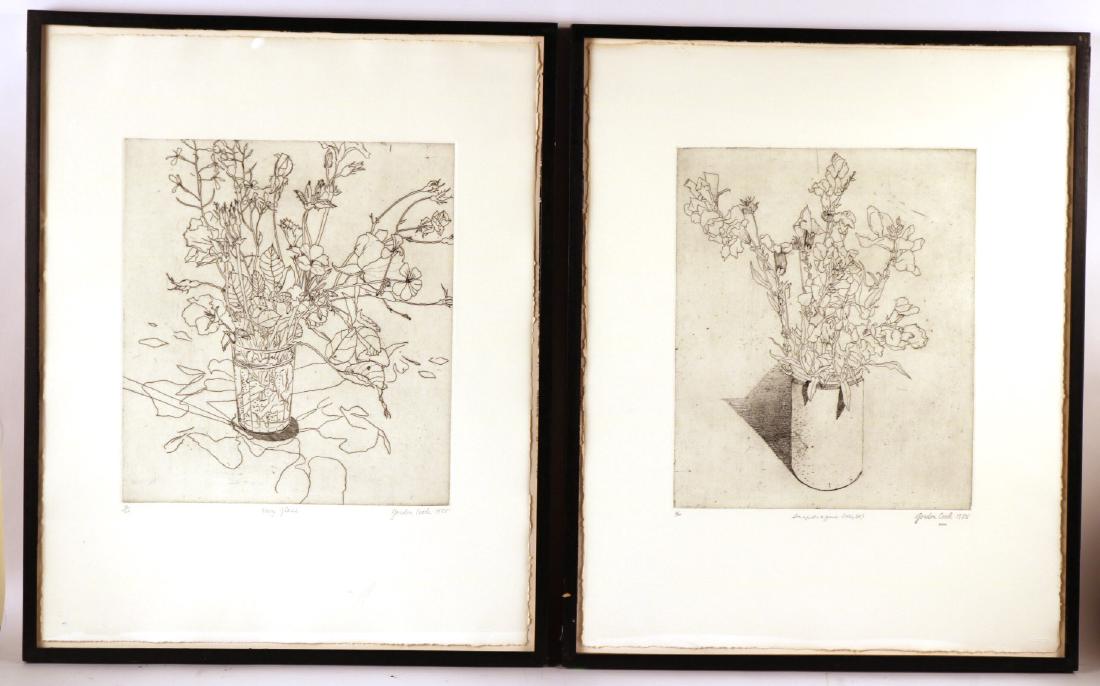 Two Etchings, Flowers in Vases, Gordon Cook (1 of 10)