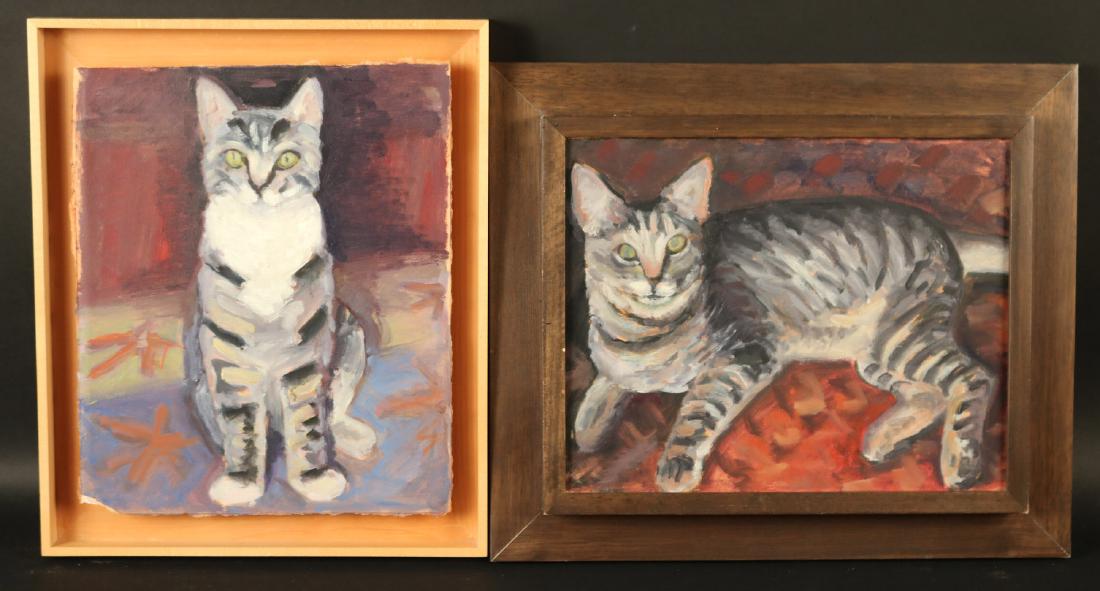 Two Oils on Board of Cats, Cynthia Carlson (1 of 9)