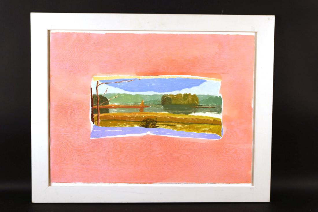 Monoprint, Lake Islands #2, Conley Harris: (American, b. 1943), initialed l.r. RDA# 71482 Bin# 135 Sight size: 20"h x 30"w