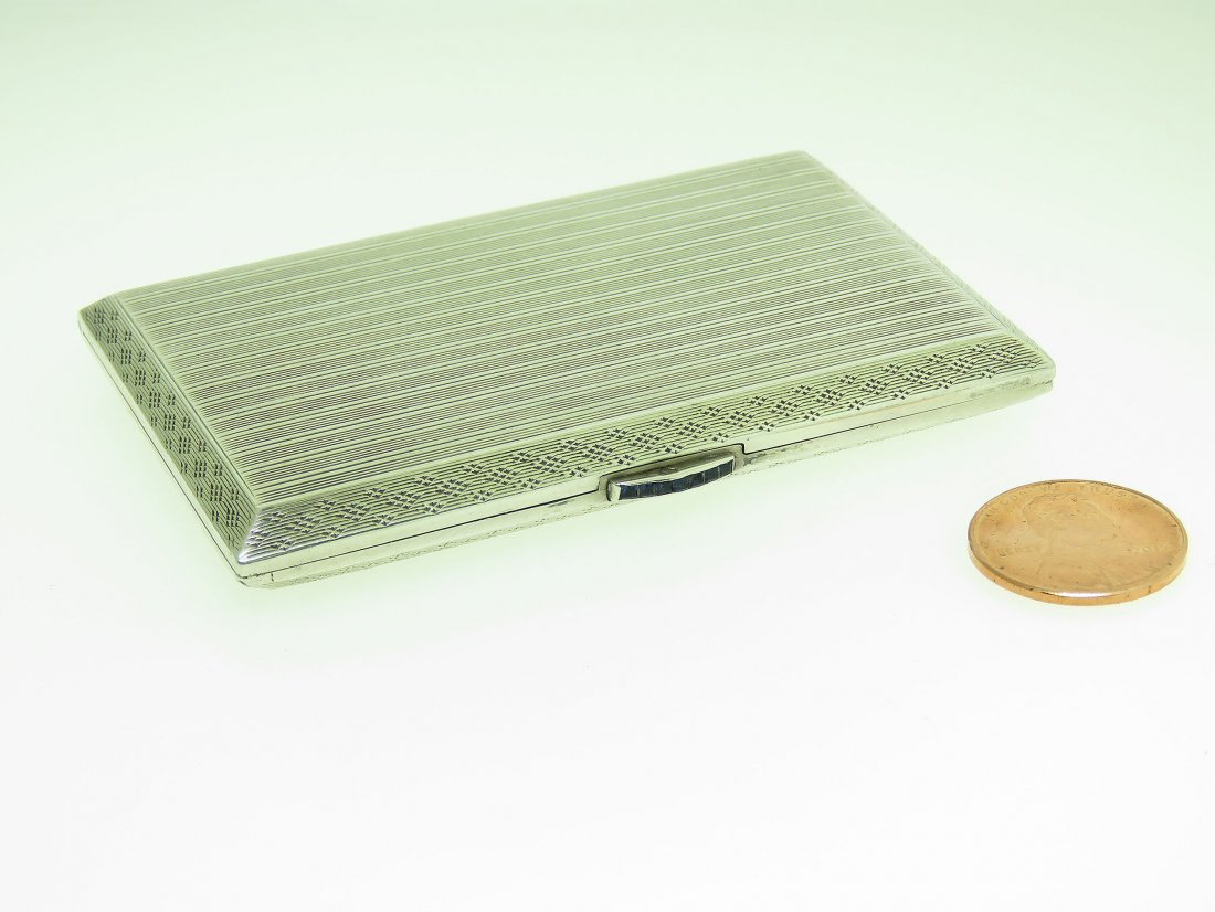 ART DECO FRENCH STERLING SILVER & SAPPHIRE CIGARETTE (1 of 7)