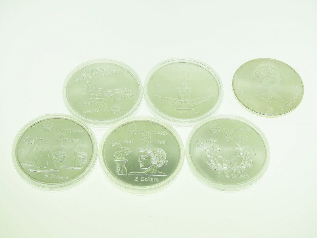 LOT (6) 1976 MONTREAL OLYMPIC SILVER DOLLAR COINS (1 of 1)