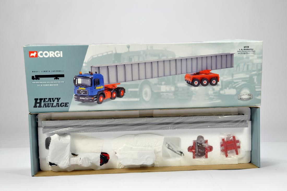Corgi Commercial Truck Diecast Issue. Heavy Haulage No.: Corgi Commercial Truck Diecast Issue. Heavy Haulage No. 76802 MAN Tractor Unit with Bridge Beam Load. I R Dunkerely. NM to M in Box.