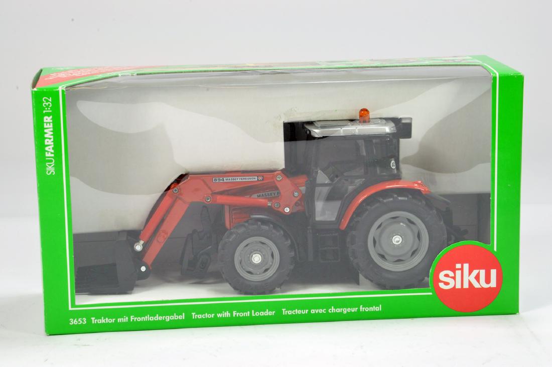Siku 1/32 Massey Ferguson Tractor with Front Loader. M: Siku 1/32 Massey Ferguson Tractor with Front Loader. M in Box.