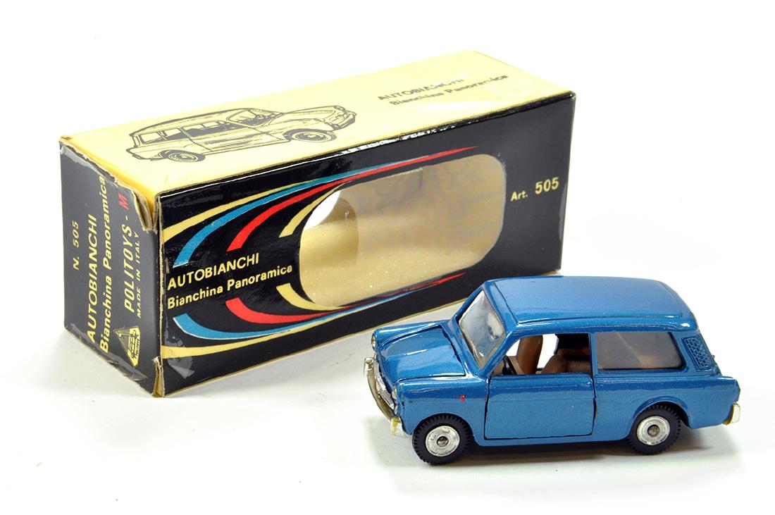 Politoys No. 505 Autobianchi in Blue and Tan Interior. (1 of 1)