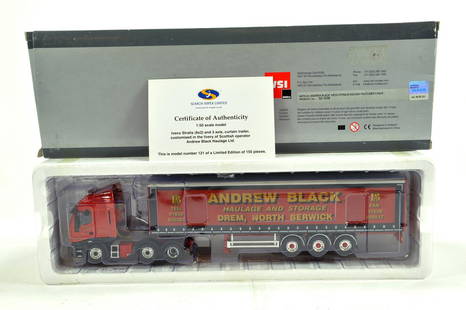 WSI 1/50 Diecast Truck Issue Comprising Iveco Stralis: WSI 1/50 Diecast Truck Issue Comprising Iveco Stralis Curtain Trailer in livery of Andrew Black. Search Impex Special. 121 of 155. NM to M in Box.