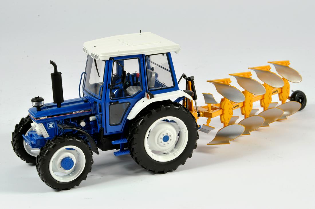 Bespoke Farm Model 1/32 scale Combination of Ford 5610: Bespoke Farm Model 1/32 scale Combination of Ford 5610 4WD GEN II Tractor with Plough. E to NM.