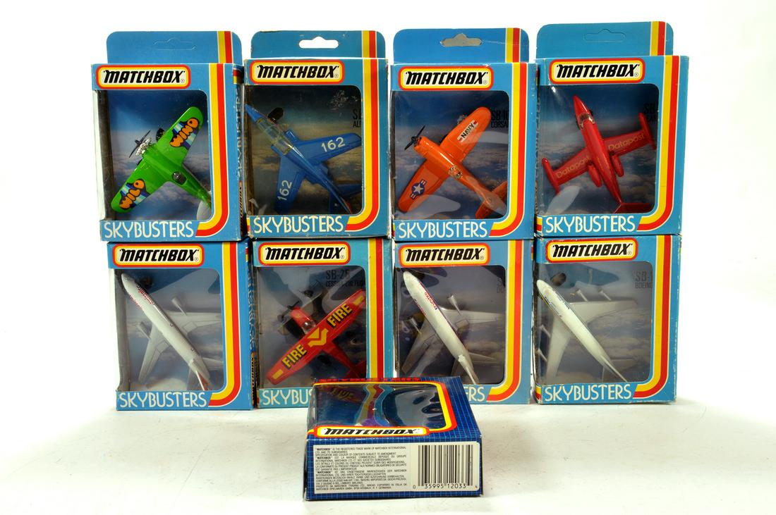 A Selection of Ex Shop Stock Matchbox Sky Busters: A Selection of Ex Shop Stock Matchbox Sky Busters Aircraft. Various issues. (9)