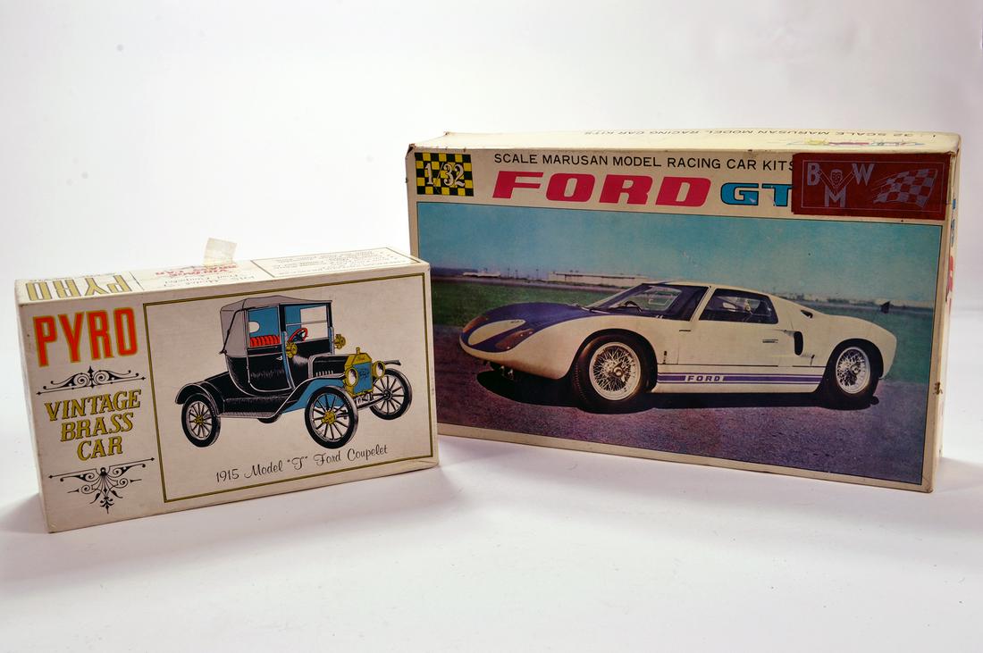 Pyro Model Car Kit (complete) plus Scarce 1/32 Marusan: Pyro Model Car Kit (complete) plus Scarce 1/32 Marusan Ford GT Slot Car Kit (Instructions / loose spares only). (2)
