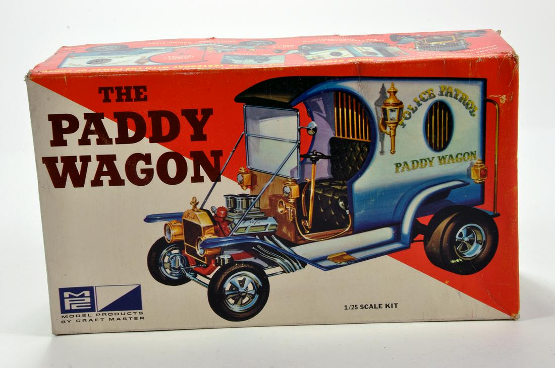Scarce Original MPC 1/25 Plastic Model Kit comprising: Scarce Original MPC 1/25 Plastic Model Kit comprising Police Patrol The Paddy Wagon. Appears Complete. Rare Find.