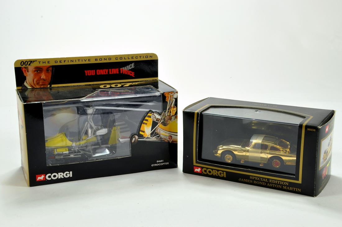 Corgi James Bond Diecast Duo comprising You Only Live: Corgi James Bond Diecast Duo comprising You Only Live Twice Gryocopter plus Special Edition Gold Plated Aston Martin. NM in Boxes. (2)