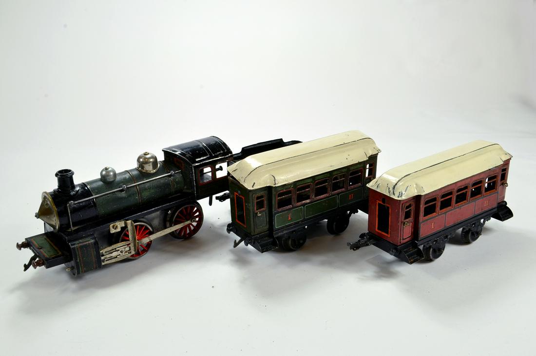 Karl Bub Locomotive with tender and two passenger: Karl Bub Locomotive with tender and two passenger coaches. (3)