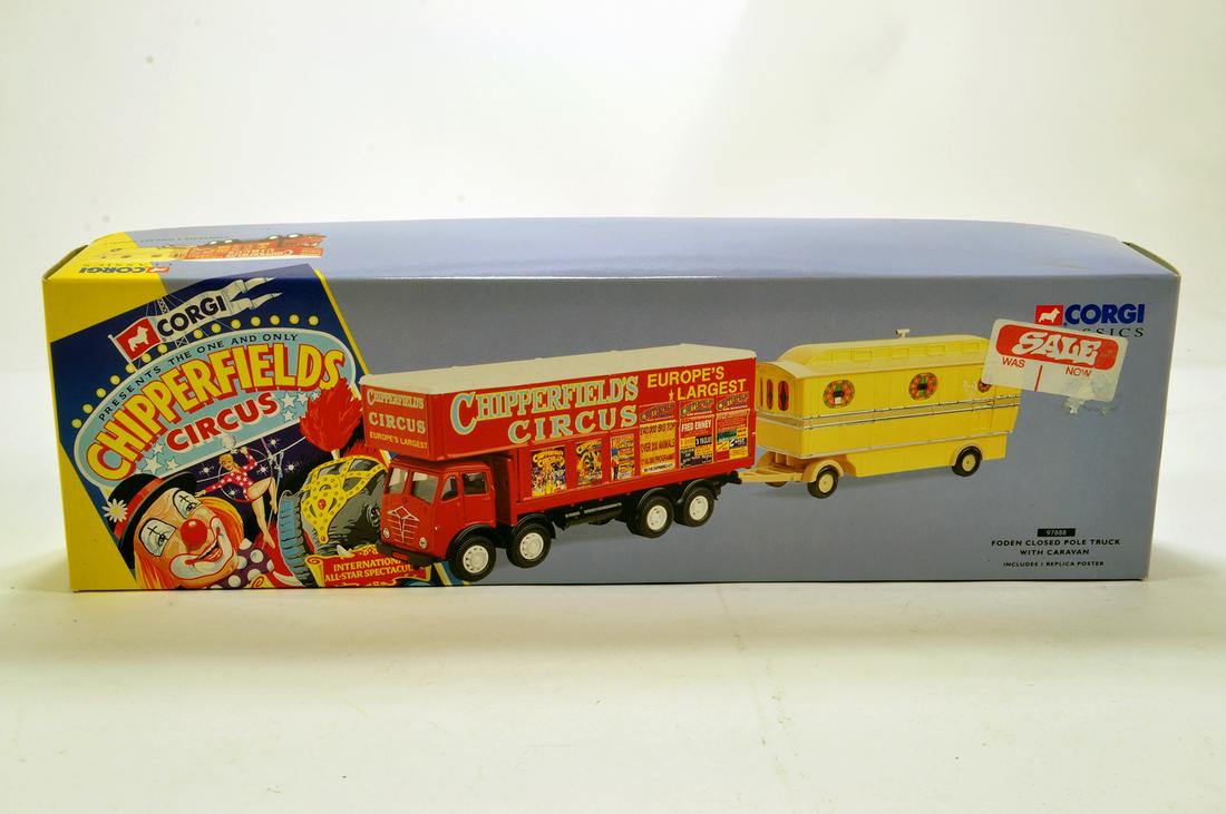 Corgi Classics Diecast Issues comprising No. 97888: Corgi Classics Diecast Issues comprising No. 97888 Chipperfield Circus Foden Pole Truck and Caravan. NM in Box.