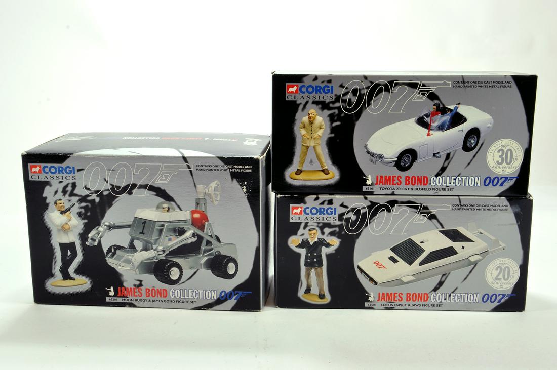 Corgi Classics Trio of James Bond Issues. Various. NM: Corgi Classics Trio of James Bond Issues. Various. NM in Boxes. (3)