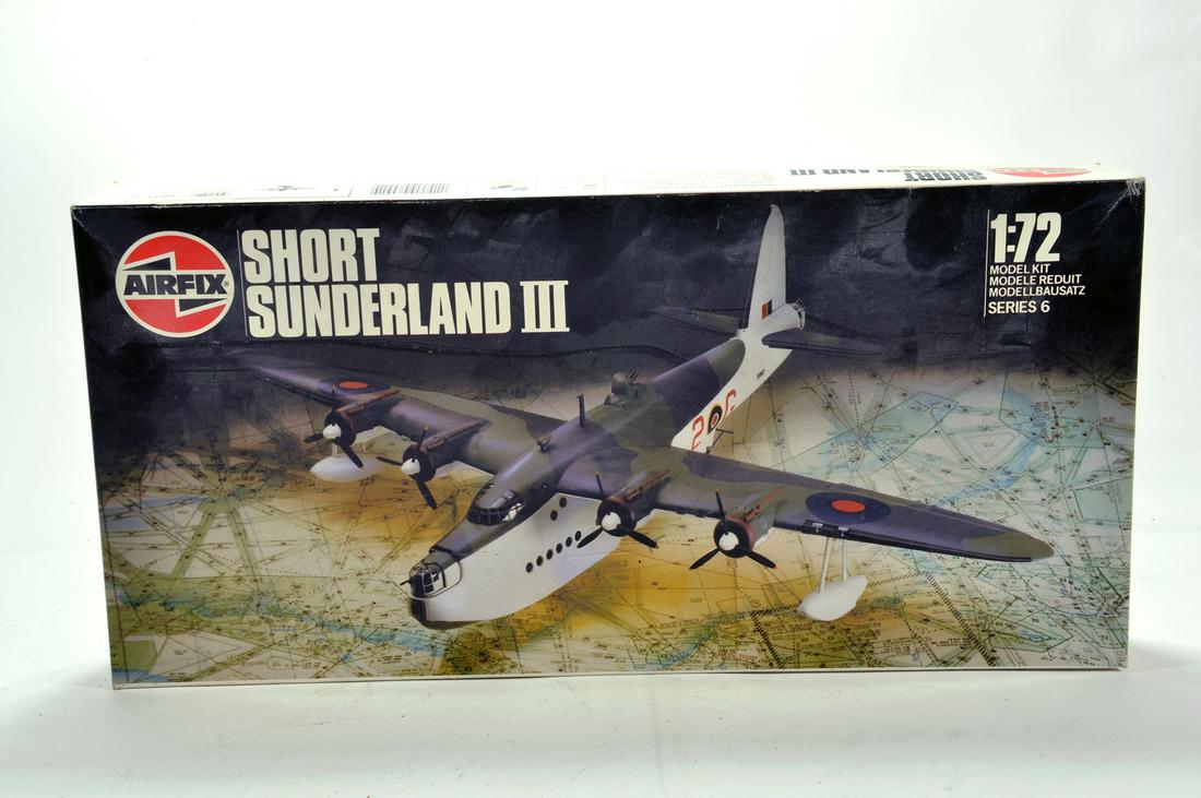 Airfix 1/72 Model Kit Comprising Short Sunderland III.: Airfix 1/72 Model Kit Comprising Short Sunderland III. Appears Complete.