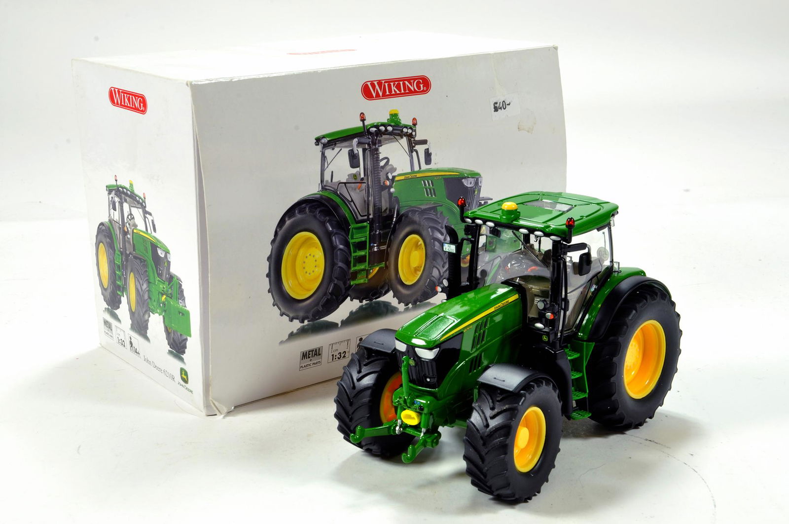 Wiking 1/32 Farm Issue comprising John Deere 6210R: Wiking 1/32 Farm Issue comprising John Deere 6210R Tractor. E to NM in Box.