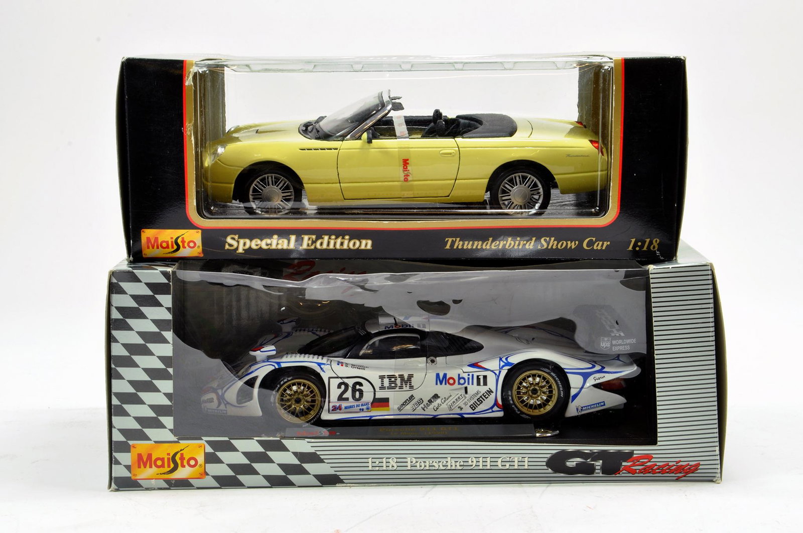 Maisto 1/18 diecast issues comprising Porsche 911 GT1 (1 of 1)