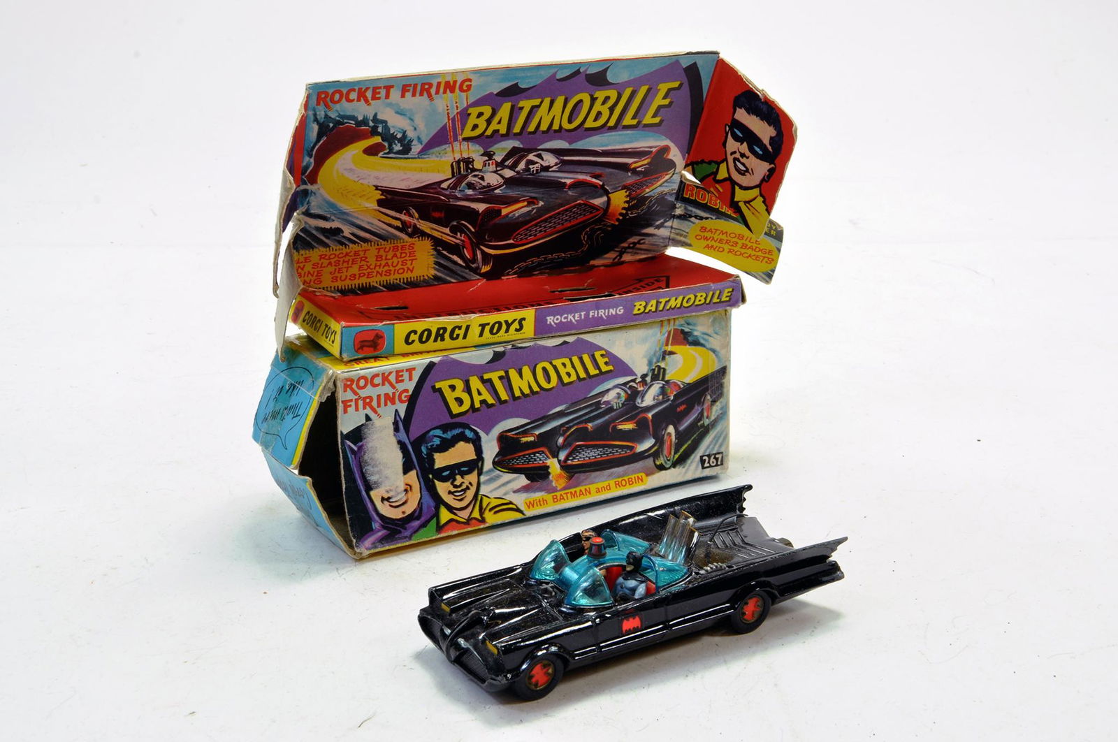 Corgi No. 267 Batmobile with Batman and Robin. Early (1 of 1)