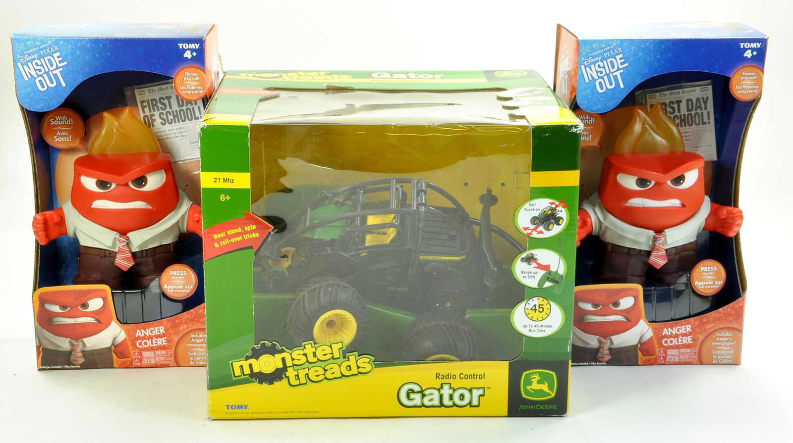 Tomy Trio of Toys, ex Shop, including Inside Out Duo of: Tomy Trio of Toys, ex Shop, including Inside Out Duo of Figures plus JD Gator (has been out of box). Enhanced Condition Reports: We are more than happy to provide further images of any lot. Please con