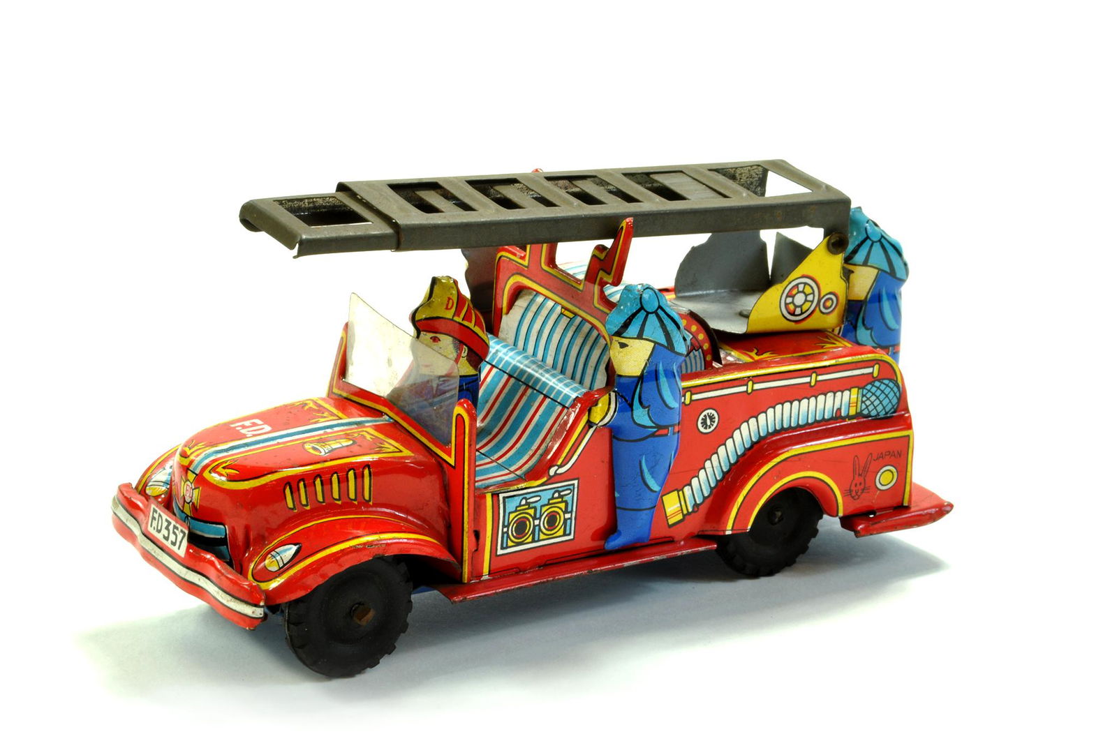 Scarce Usagiya Tin Friction Litho printed Fire Engine (1 of 1)
