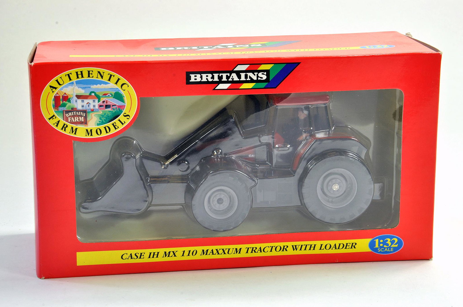 Britains Farm issue comprising 1/32 Case MX 110 Maxxum: Britains Farm issue comprising 1/32 Case MX 110 Maxxum Tractor with loader. Appears excellent and secured with box. Condition Reports: Please contact us for additional pictures and/or enhanced conditi