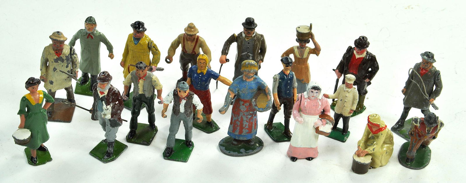 A group of lead metal civilian figures, mostly Britains (1 of 1)