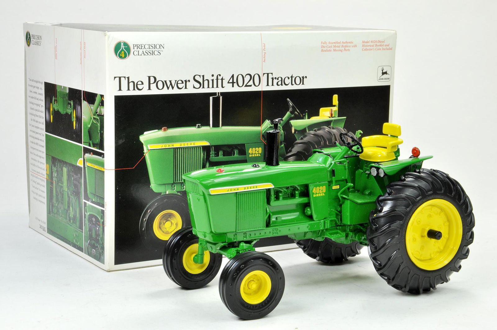 Ertl Precision Series 1/16 John Deere 4020 Powershift: Ertl Precision Series 1/16 John Deere 4020 Powershift Tractor. Has been on display, otherwise appears excellent with original box.