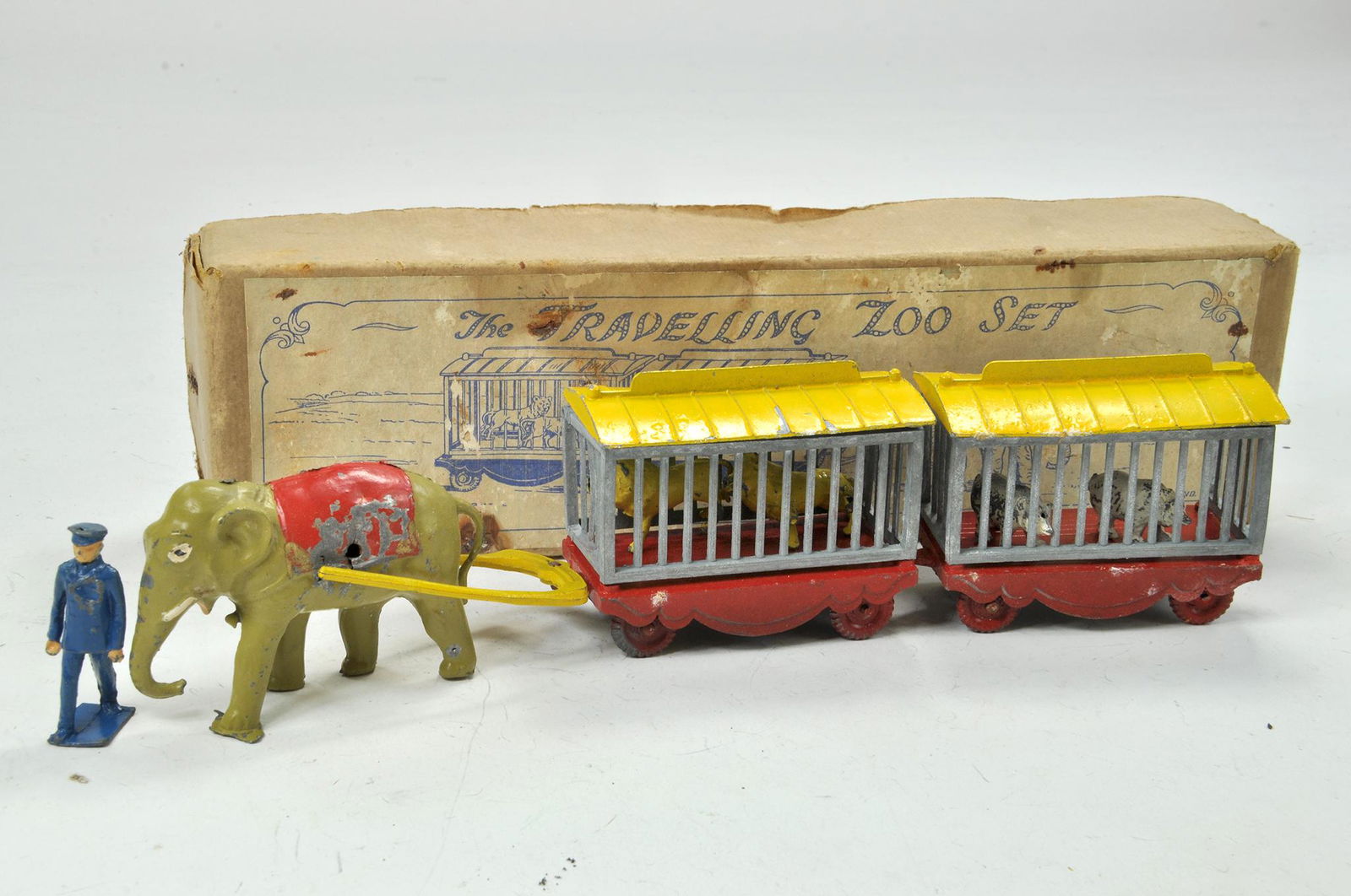 Charbens Early Issue Metal Travelling Zoo with Figures, (1 of 1)