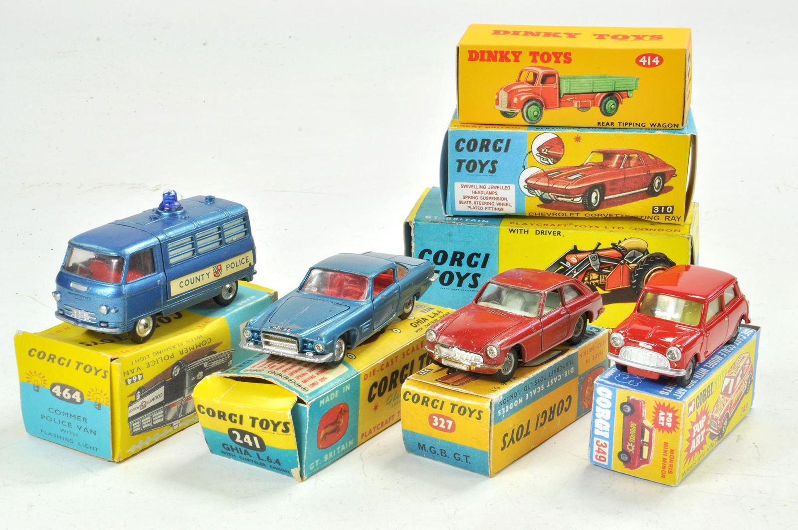 Corgi No. 464 Commer Police Van, No. 349 Mini, No. 327 (1 of 1)