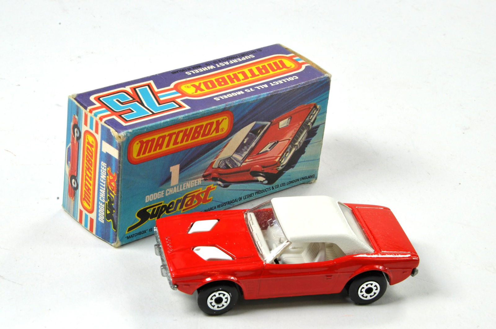 Matchbox Superfast No. 1C Dodge Challenger. Red with (1 of 3)