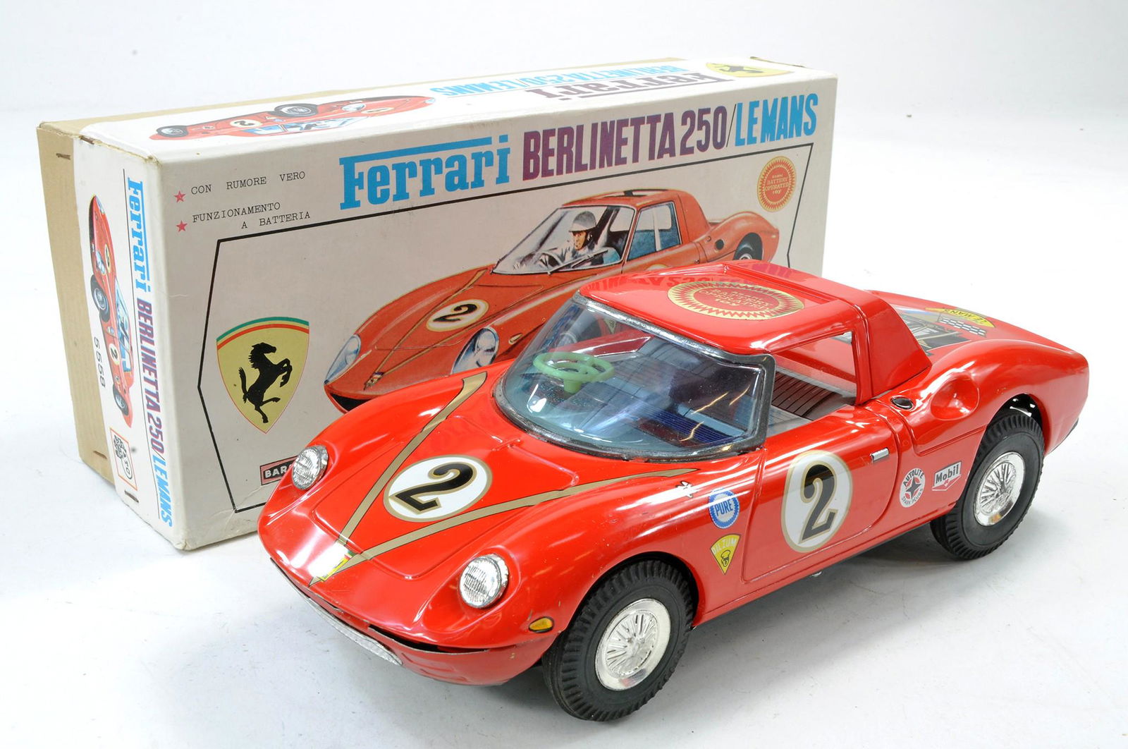 ATC Asahi Battery Operated (working) Tinplate Ferrari Berlinetta 250/Le Mans. Generally very good to (1 of 1)