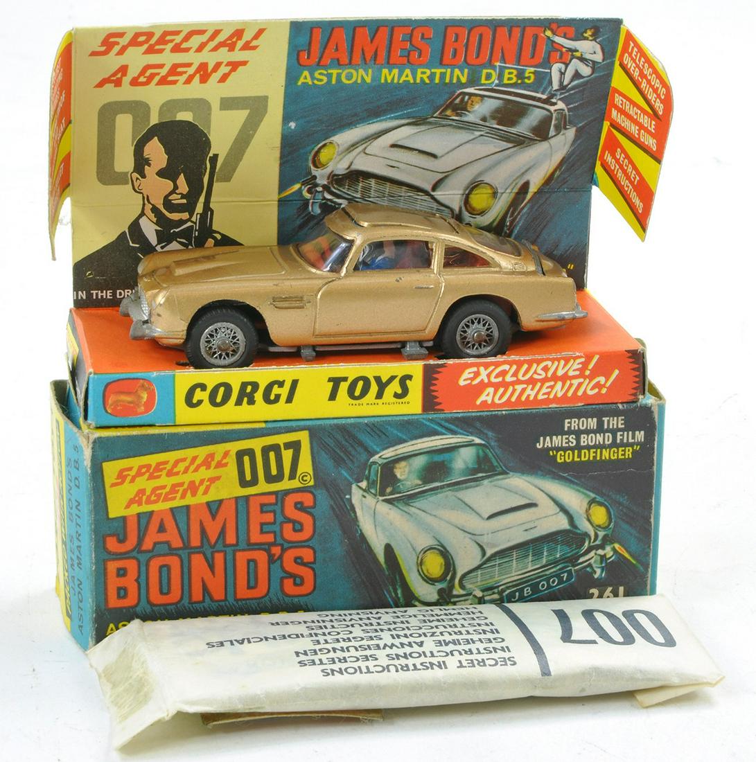 Corgi No. 261 James Bond 007 Aston Martin DB5. Gold with red interior, inc figures. Generally very (1 of 1)